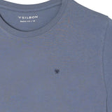 Silbon – 1010402018 – Camiseta azul de manga corta 100% algodón con minilogo - Hombre