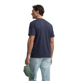 Silbon – 1010402034 – Camiseta azul marino 100% algodón de manga corta con logo bordado - Hombre