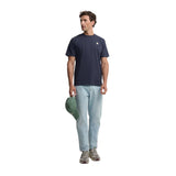 Silbon – 1010402034 – Camiseta azul marino 100% algodón de manga corta con logo bordado - Hombre