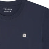 Silbon – 1010402034 – Camiseta azul marino 100% algodón de manga corta con logo bordado - Hombre