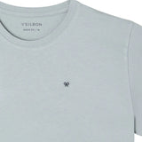 Silbon – 1010403020 – Camiseta de manga corta verde grisáceo 100% algodón con minilogo - Hombre