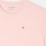 Silbon – 1010408022 – Camiseta de manga corta rosa 100% algodón con minilogo - Hombre
