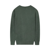 Silbon – 1010803127 - Jersey liso verde de cuello redondo 100% algodón con bordado en contraste - Hombre