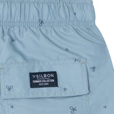 Silbon – 1013102090 – Bañador azul estampado con cintura ajustable y red interior - Hombre