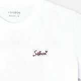 Silbon – 1020401056 – Camiseta blanca de manga corta 100% algodón con bordado en la espalda - Hombre