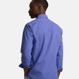 Silbon – 1020502391 – Camisa azul de manga larga de lino y algodón con logo bordado - Hombre
