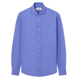 Silbon – 1020502391 – Camisa azul de manga larga de lino y algodón con logo bordado - Hombre