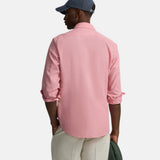 Silbon – 1020508392 – Camisa rosa de manga larga de lino y algodón con logo bordado - Hombre