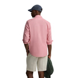 Silbon – 1020508392 – Camisa rosa de manga larga de lino y algodón con logo bordado - Hombre