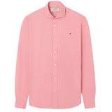 Silbon – 1020508392 – Camisa rosa de manga larga de lino y algodón con logo bordado - Hombre