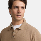 Silbon – 1020807231 – Jersey beige con cuello polo 100% algodón con puños elásticos - Hombre