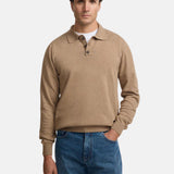 Silbon – 1020807231 – Jersey beige con cuello polo 100% algodón con puños elásticos - Hombre