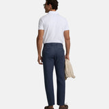 Silbon – 1020902147 – Pantalones chinos azules 100% lino de corte slim - Hombre