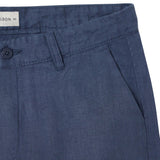 Silbon – 1020902147 – Pantalones chinos azul 100% lino de corte slim - Hombre