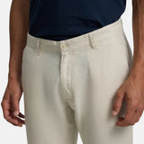 Silbon – 1020907146 – Pantalones chinos beige 100% lino de corte slim - Hombre