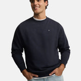Silbon – 1021102187 – Sudadera azul marino 100% algodón con estampado trasero - Hombre