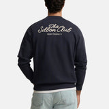 Silbon – 1021102187 – Sudadera azul marino 100% algodón con estampado trasero - Hombre