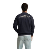 Silbon – 1021102187 – Sudadera azul marino 100% algodón con estampado trasero - Hombre