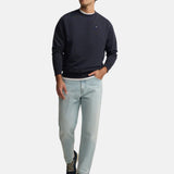 Silbon – 1021102187 – Sudadera azul marino 100% algodón con estampado trasero - Hombre
