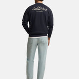 Silbon – 1021102187 – Sudadera azul marino 100% algodón con estampado trasero - Hombre