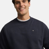 Silbon – 1021102187 – Sudadera azul marino 100% algodón con estampado trasero - Hombre