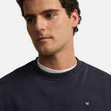Silbon – 1021102187 – Sudadera azul marino 100% algodón con estampado trasero - Hombre