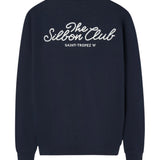 Silbon – 1021102187 – Sudadera azul marino 100% algodón con estampado trasero - Hombre
