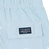 Silbon – 1023103326 – Bañador de rayas finas verde y blanco con cintura ajustable - Hombre