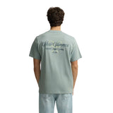 Silbon – 1030403283 – Camiseta verde de manga corta 100% algodón con dibujo en la espalda - Hombre