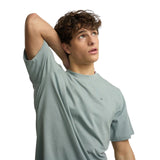 Silbon – 1030403283 – Camiseta verde de manga corta 100% algodón con dibujo en la espalda - Hombre