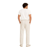 Silbon – 1030907142 – Pantalones color piedra 100% lino con cintura ajustable - Hombre