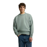 Silbon – 1031103203 – Sudadera verde oversize 100% algodón con dibujo en la espalda - Hombre