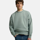 Silbon – 1031103203 – Sudadera verde oversize 100% algodón con dibujo en la espalda - Hombre