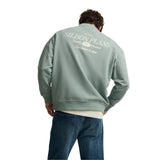 Silbon – 1031103203 – Sudadera verde oversize 100% algodón con dibujo en la espalda - Hombre