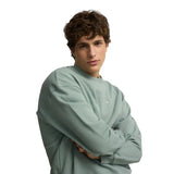 Silbon – 1031103203 – Sudadera verde oversize 100% algodón con dibujo en la espalda - Hombre
