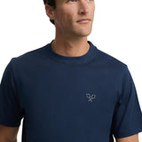 Silbon – 1040402066 – Camiseta azul de manga corta 100% algodón con impresión trasera - Hombre