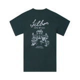 Silbon – 1040402076 – Camiseta verde de manga corta 100% algodón con dibujo en la espalda - Hombre