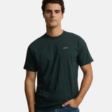 Silbon – 1040403076 – Camiseta verde de manga corta 100% algodón con dibujo en la espalda - Hombre