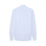 Silbon – 1040502399 – Camisa azul de lino y algodón con estampado de rayas y corte regular - Hombre