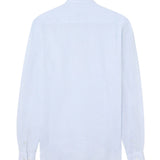 Silbon – 1040502399 – Camisa azul de lino y algodón con estampado de rayas y corte regular - Hombre