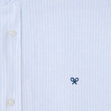 Silbon – 1040502399 – Camisa azul de lino y algodón con estampado de rayas y corte regular - Hombre