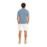 Silbon – 1041002167 – Polo azul de manga corta 100% algodón con teñido en prenda - Hombre
