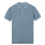 Silbon – 1041002167 – Polo azul de manga corta 100% algodón con teñido en prenda - Hombre