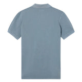 Silbon – 1041002167 – Polo azul de manga corta 100% algodón con teñido en prenda - Hombre