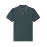 Silbon – 1041003170 – Polo verde de manga corta 100% algodón con teñido en prenda - Hombre