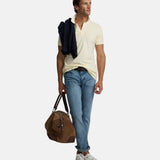 Silbon – 1041007166 – Polo color crema de manga corta 100% algodón con teñido en prenda - Hombre
