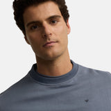 Silbon – 1041102197 – Sudadera azul 100% algodón de corte regular con bordado en la espalda - Hombre
