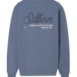 Silbon – 1041102197 – Sudadera azul 100% algodón de corte regular con bordado en la espalda - Hombre