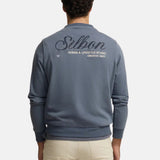 Silbon – 1041102197 – Sudadera azul 100% algodón de corte regular con bordado en la espalda - Hombre