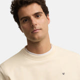 Silbon – 1041105292 – Sudadera color crema 100% algodón con estampado en la espalda - Hombre